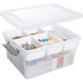thumbnail image 1 of czcpp-Citylife 17QT Plastic Storage Box with Removable Tray Craft Organizers and Storage Clear Storage Container for Organizing Bead, Tool, Sewing, 1 of 4