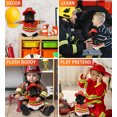 thumbnail image 4 of DolliBu Wild Penguin Firefighter Stuffed Animal - Penguin Fireman Toy with Red Fireman Costume Outfit and Fireman Hat, Cute Ocean Life Stuffed Animal Fire Fighter Doll Plush Toy for Kids - 7 Inch, 4 of 7