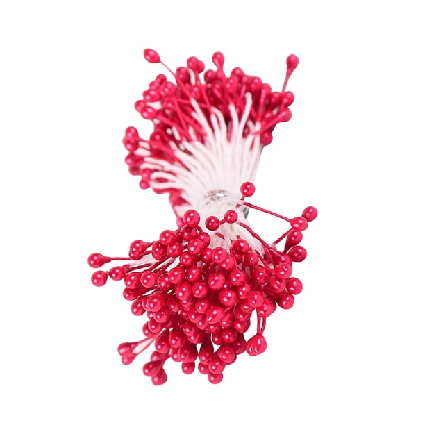 Billuyoard Craft Mixed Red Artificial Flower Cherry Stamen Berries Bundle DIY Christmas Wedding Cake Caja de regalo Decoración Flores artificiales Tipo4 90 piezas Billuyoard HA002022-04