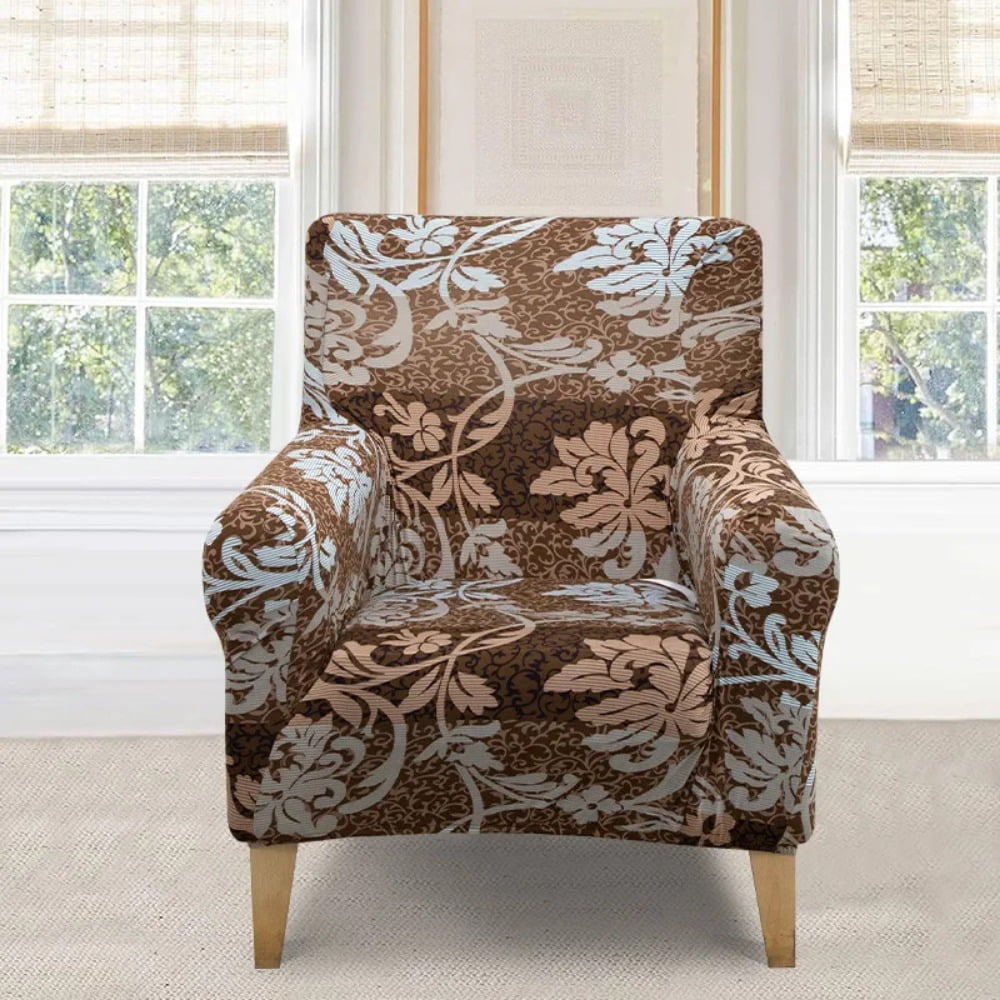 ATJIA Banquet Armchair Slipcover Printed Chair Covers with Arms Stretch Club Chair Slipcover Soft Armchair Sofa Covers for Living Room