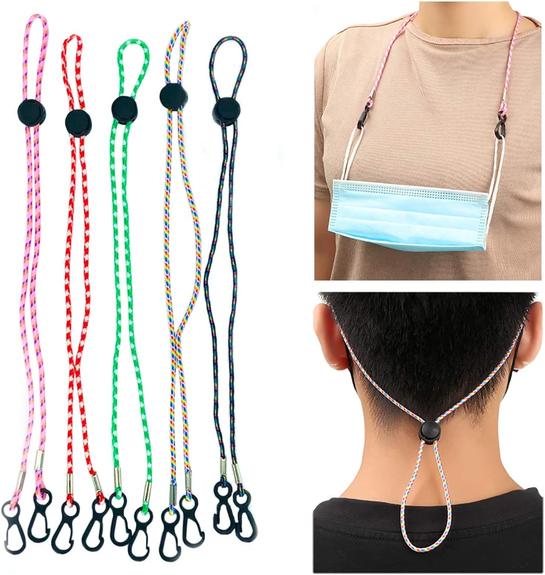 Face Mask Lanyard for Kids Adult, 5/10Pcs Adjustable Length Mask Strap