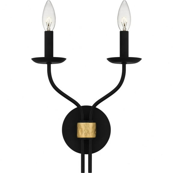 Quoizel Margaret 2-Light Matte Black Wall Sconce