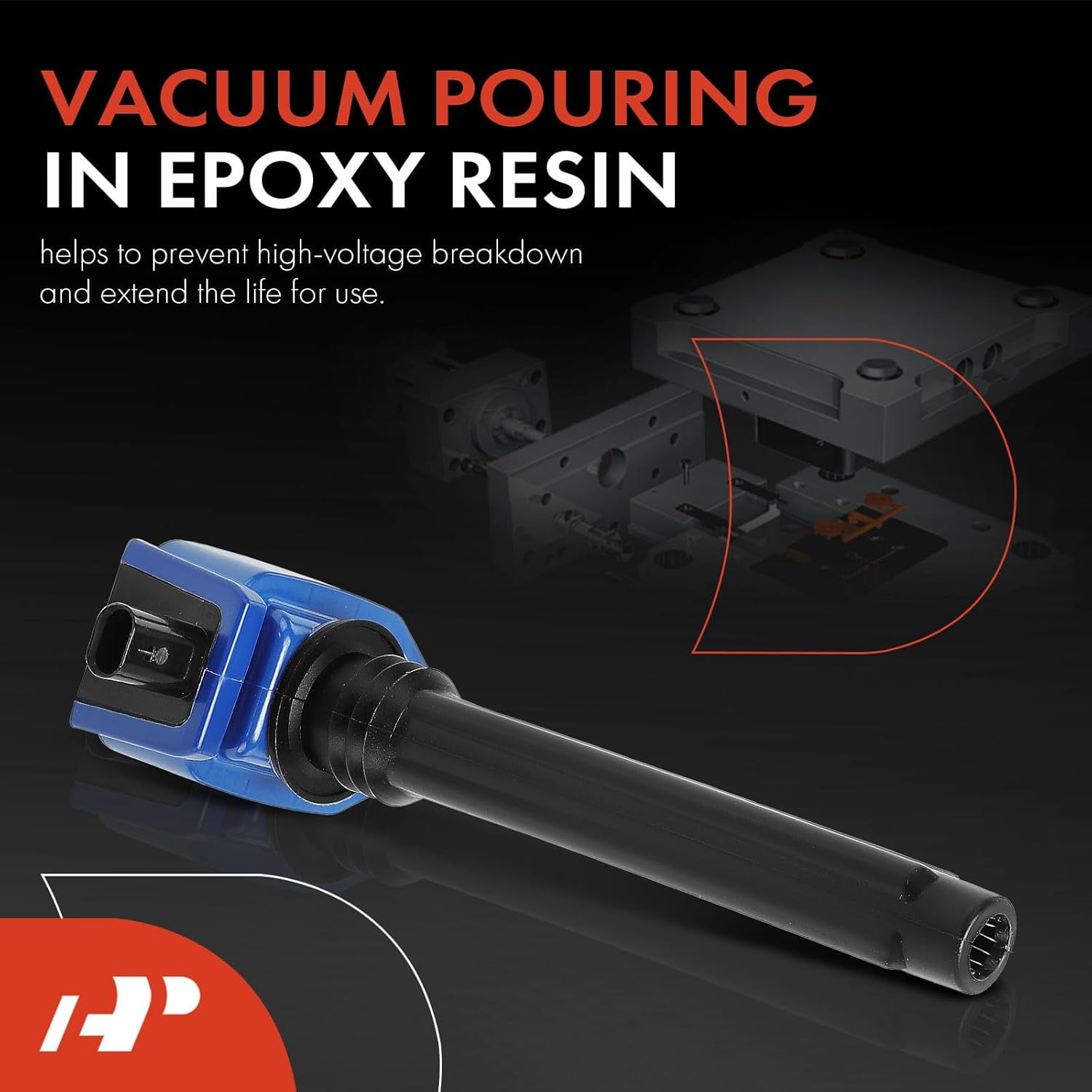 A-Premium (Blue) Engine Ignition Coil Pack Compatible with Ram 1500, ProMaster 2500 3500 & Jeep Grand Cherokee, Wrangler & Dodge Grand Caravan & Chrysler Town & Country & Volkswagen Routan, 6-PC Set