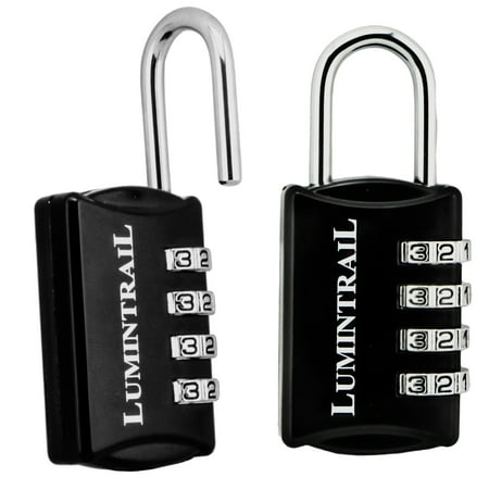 - Lumintrail 2 Pack Set-Your-Own 4 Digit Combination Padlock with 1/2 Inch Shackle Lock All Metal - Assorted Colors