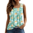 thumbnail image 5 of Women's Fashion Sexy Pleated Square Neck Easter Print Sleeveless Vest Top, 5 of 6