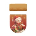 thumbnail image 4 of HELLHERO Christmas Snowman Cozy 2 Piece Set Toilet Seat Protector, Soft Polyester Round Toilet Lid Dust Cover & Dustproof, Stretchy Fabric, Machine Washable, 4 of 7