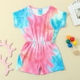 thumbnail image 3 of TAIAOJING Baby Romper Sleeve Short Child Printed Tie-Dyed Rainbow Kids Jumpsuit Girls Girls Romper&Jumpsuit One Piece Outfits 8-9 Years, 3 of 4