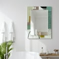 thumbnail image 6 of Empire Art Direct Introductions Rectangular Beveled Mirror on Free Floating Printed Tempered Art Glass - Clear - 40" x 30", 6 of 9
