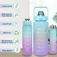 thumbnail image 5 of Water Bottle with Straw, 2L Large capacity Water Cup Reusable Plastic Water bottles, Leakproof Big Drinking Sport Bottles for Gym Fitness Outdoor, 3 Pcs Green, 5 of 8