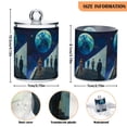 thumbnail image 5 of Yayeee 4 Pack Qtip Holder Bathroom Cotton Swab Canister with Lid Clear Dispenser Set, Blue Planet, 5 of 6