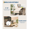 thumbnail image 4 of 10’x8’ Retractable Patio Awning – Manual Sun Shade with Heavy Duty Aluminum Frame & 280GSM Waterproof Polyester Fabric | Adjustable Outdoor Awning for House, Deck, Porch, 4 of 7