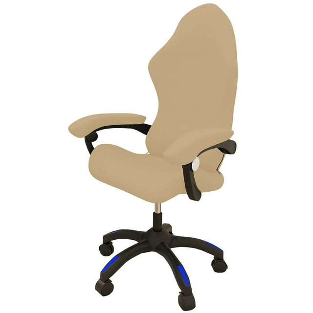 Xiao Hua Fundas ergonómicas para silla de oficina, juego de ordenador, fundas elásticas de poliéster para silla reclinable de carreras, juego de azar, color negro (sin silla) (beige)