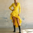 thumbnail image 6 of BRGZLK Vintage Dress For Women Elegant Classy V-Neck Long Sleeved Ruffled Victorian Solid Color Dresses Western Cowgirl Outfits High Low Dresses, 6 of 6