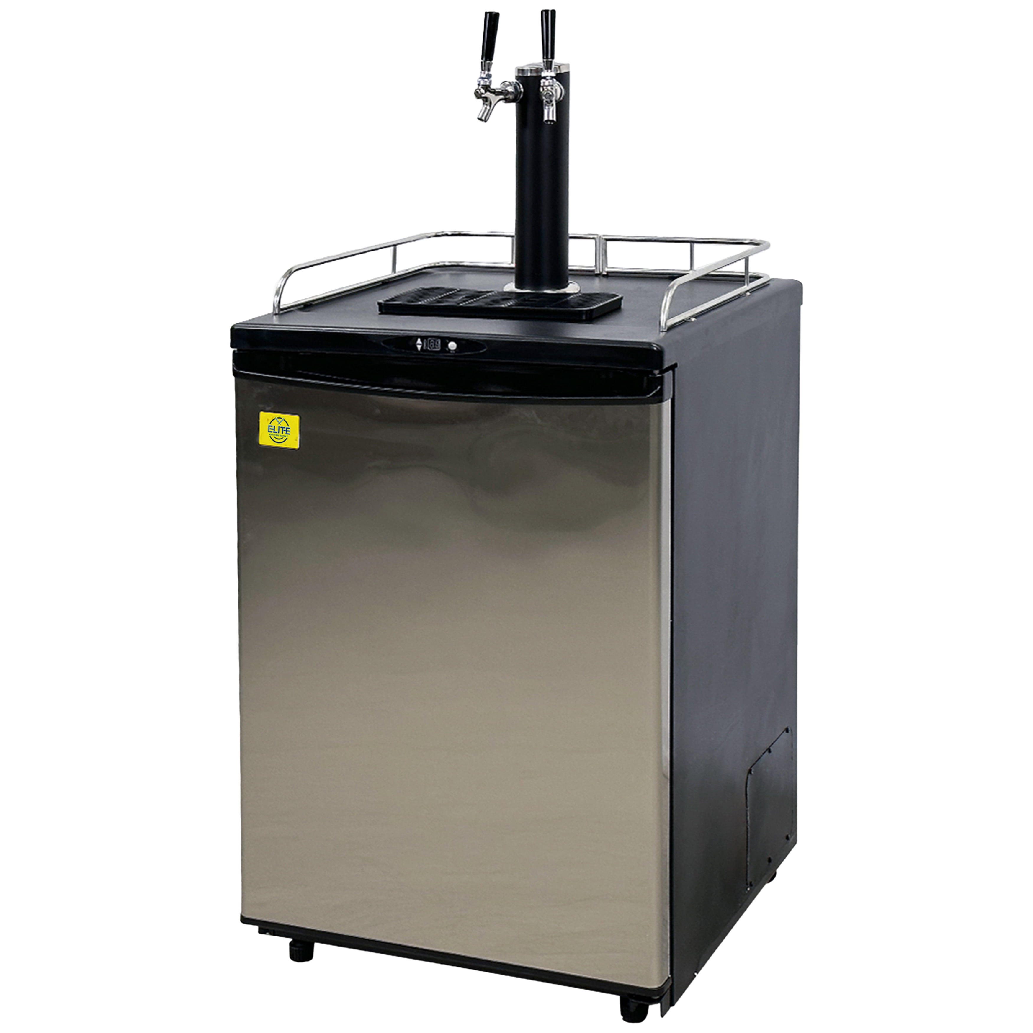 NSF 2 Tap 24 in. Beer Keg Dispenser, Kegerator Draft Beer Dispenser Refrigerator Dual Tap 6 Cu.Ft