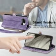 thumbnail image 5 of Feishell for Google Pixel 8A Case Wallet,Retro High Quality Zipper Pouch PU Leather Strap Flip Case with Magnetic Closure,[RFID Blocking] Card Holder Kickstand for Google Pixel 8A,Purple, 5 of 10