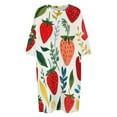 thumbnail image 4 of Sweet Summer Strawberry Pattern Art Sleepshirts For Sleeping Travels Loose Sleepdress Pajama Dress Soft Nightdress Sleepwear, 4 of 7