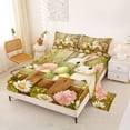 thumbnail image 2 of Erosebridal Kids Easter Bunny Eggs Full Size Sheets, Groovy Floral Bed Sheets, 4 Pieces, 2 of 5