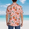 thumbnail image 4 of KLL Painting Peach Pattern Men's Hawaiian Shirt Short Sleeve Button Down Beach Shirts,3X-Large, 4 of 7