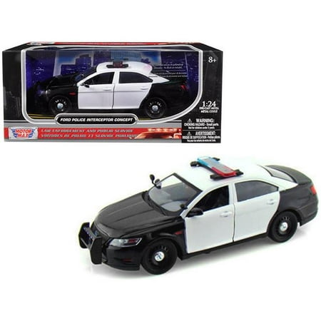 Ford Police Interceptor Concept Car Unmarked Black/White 1/24 Diecast Model Car by (Best Unmarked Police Cars)