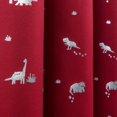 thumbnail image 2 of Silver Foil Dinosaur Printed Blackout Curtains Cardinal Red - 84, 2 of 5