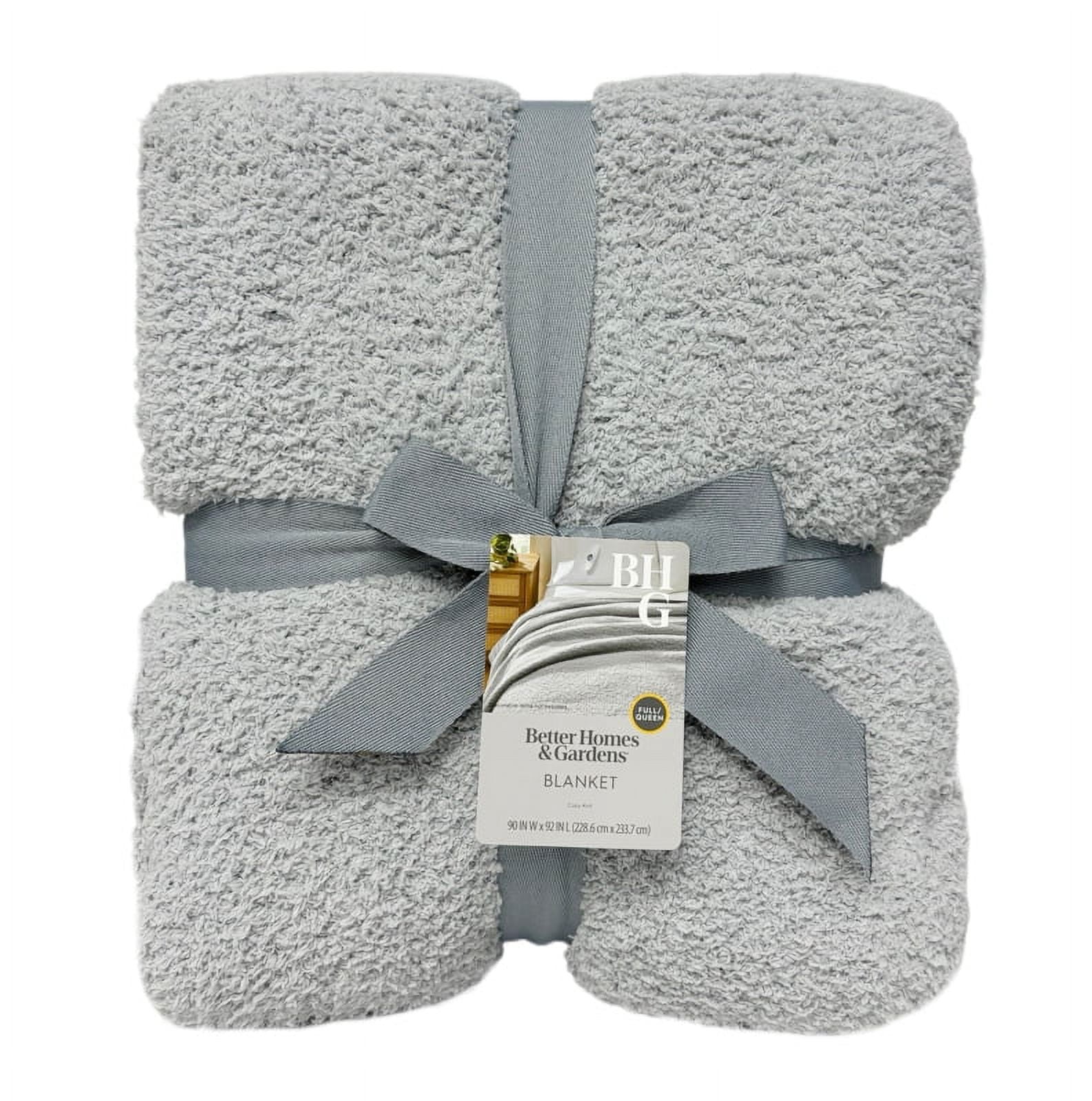 Better Homes & Gardens Cozy Knit Blanket, Light Grey, Full/Queen