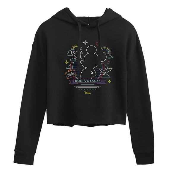 Disney - Mickey Mouse - Bon Voyage on the Cruise - Juniors Cropped Pullover Hoodie