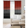 thumbnail image 2 of Red Gray Black Blackout Curtains, Light Blocking Print Window Curtains, Vintage Country Gradient Wooden Grain Thermal Insulated Window Drapes for Living Room Kitchen Cafe 2 Panels, 84"W x 84"L, 2 of 9