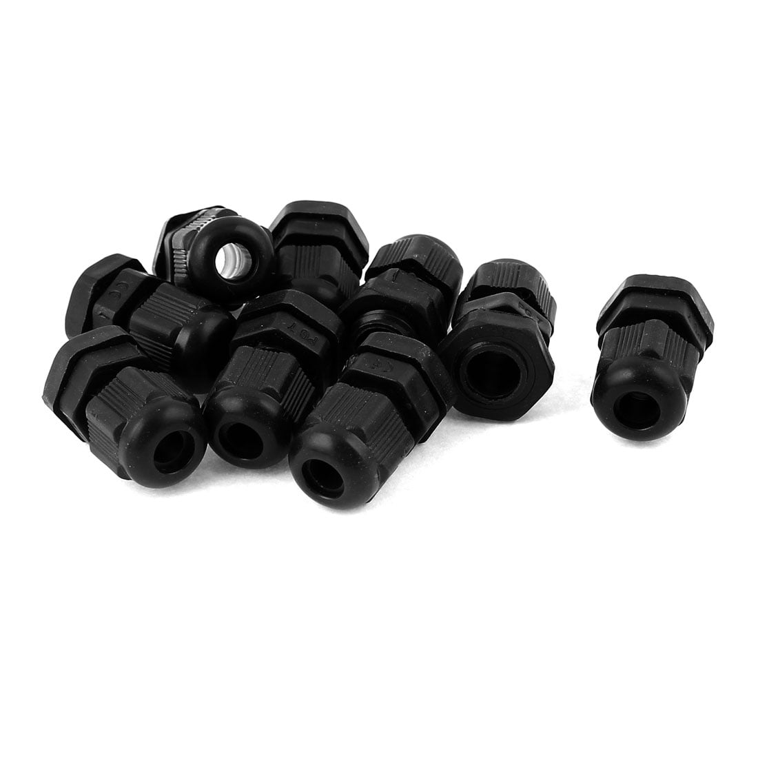 15 Pcs PG7 Waterproof Connector Gland Black for 4-7mm Diameter Cable
