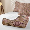 thumbnail image 4 of jejeloiu Vintage Paisley Quilt Full,Muted Print Full Bedspread Sets For Adults,Pastel Beige,3 Pieces, 4 of 7