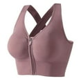 thumbnail image 5 of Xmarks Zipper in Front Sports Bra High Impact Strappy Back Support Workout Top, 5 of 9