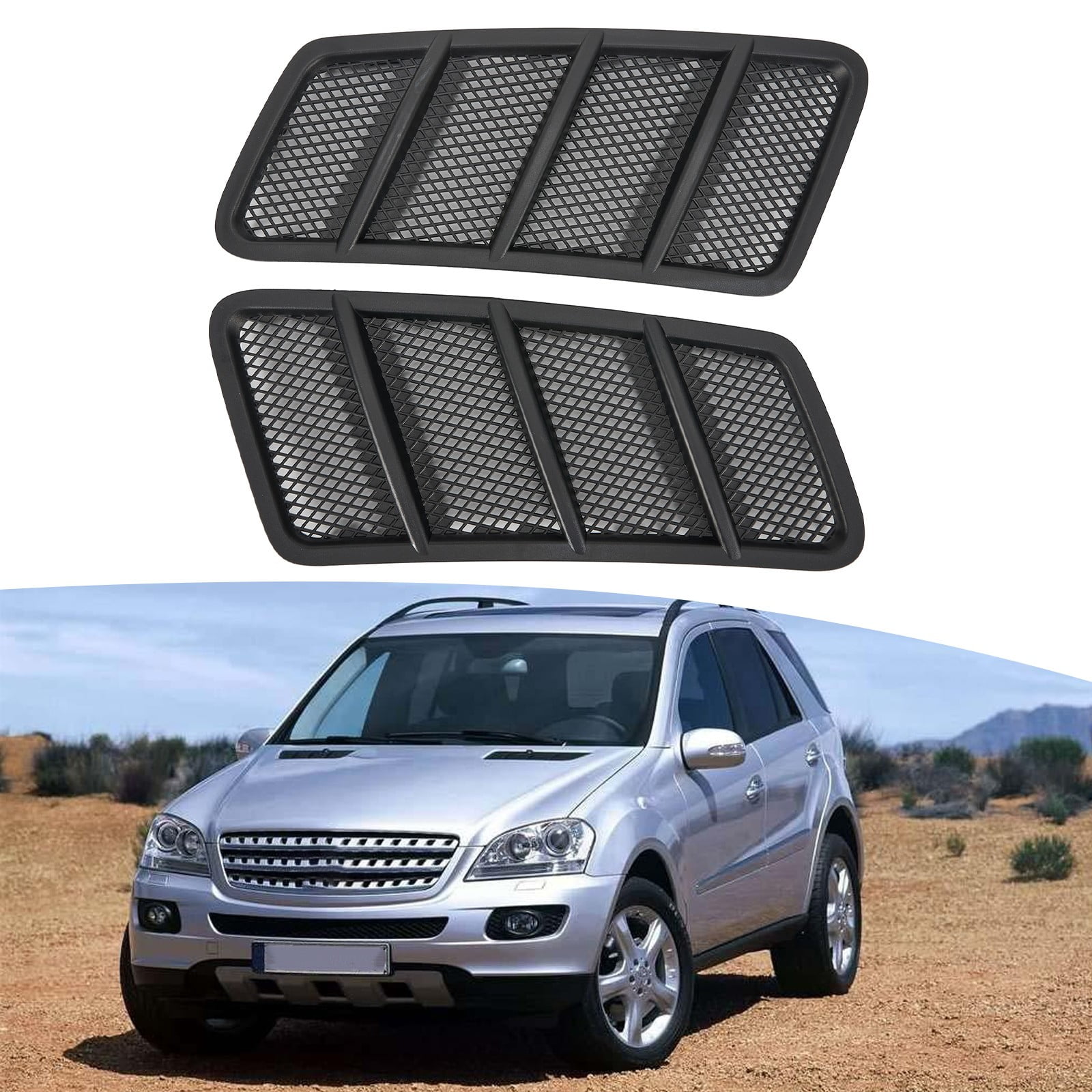 2PCS Side Hood Air Vent Grille Cover for Mercedes for Benz W166 Ml Gl Class