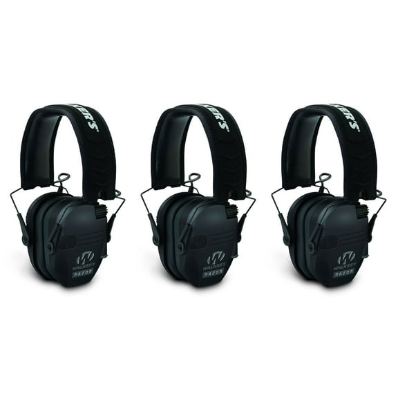 Walker's Razor Shooter Electronic Folding Hearing Protection Earmuffs (3 Pack)