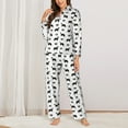 thumbnail image 2 of Vsdgher Border Collie Dog Pajamas Set Long Sleeve Sleepwear Womens Button Down Nightwear Pj Sets-Large, 2 of 7