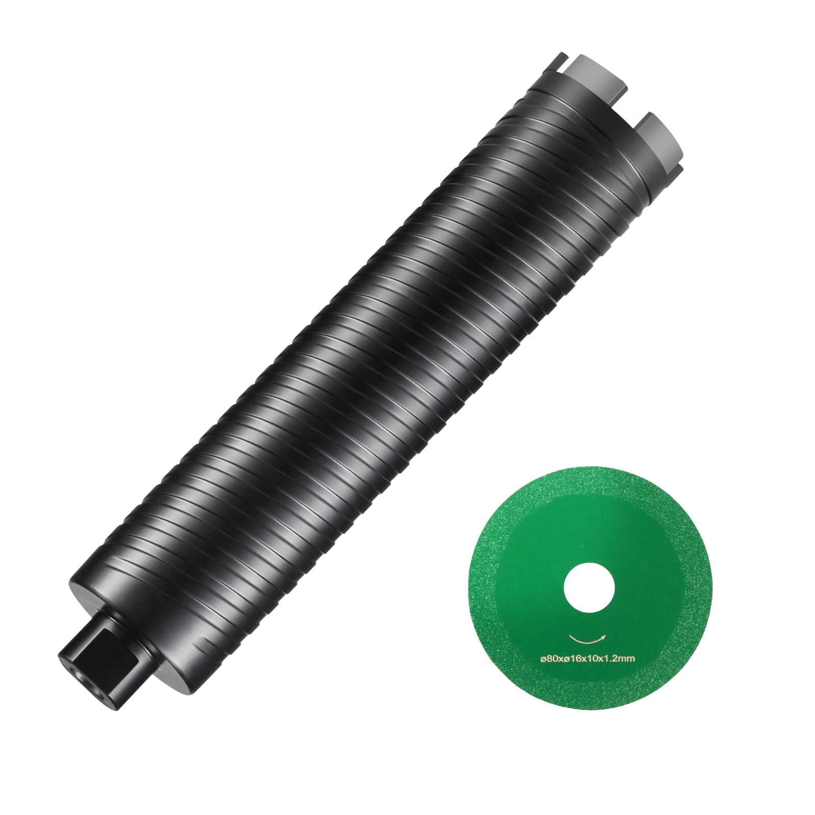KFFKFF Diamond Core Drill Bit, 2.5" Diamond Wet/Dry Core Drill Bits for Masonry and Block, Concrete Drilling Tool with Guide Bit Adapter and Saw Blade, 9.5" Penetration Depth, 5/8"-11 Inner Thread