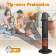 thumbnail image 6 of IVV Space Heater Indoor, 33" Electric Room Heater with 3D Flame, 12H Timer, Portable Tower Heater with Remote, Thermostat, lED Display, 60° Oscillation, Tip-over and Overheat Protection, 6 of 10