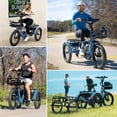 thumbnail image 4 of MOONCOOL TK Pro Foldable Electric Tricycle W/ Rearview mirror accessory Kit, 1500W Motor 48V 20Ah Battery, 20" Fat Tire Three Wheel 6-Speed Electric Mountain Bicycle for Adults, 4 of 17