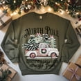 thumbnail image 2 of Retro North Pole Christmas Tree Farm Sweatshirt – Vintage Truck Holiday Graphic, All Sizes & Colors, 2 of 2