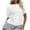 White, variant on lmcalzta Womens Summer T Shirts Crew Neck Tieknot Loose Fitting Short Sleeve Tops Solid Comfy Tees