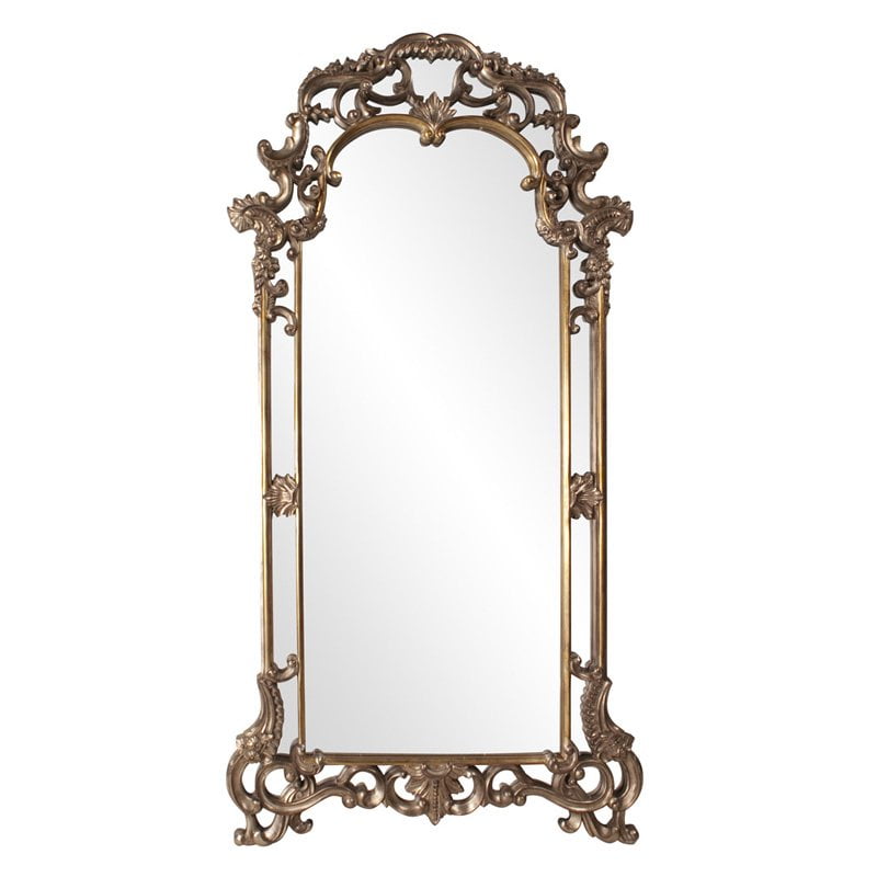 Wall Mirror Ornate Mottled Bronze 44 5, Lina Modern Floor Mirror Gold With Marble Effect