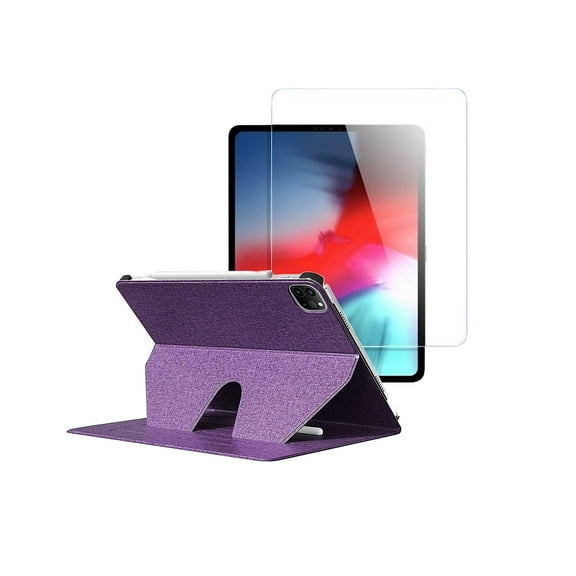 SaharaCase Apple iPad Pro 12.9" (4th 5th 6th 2020-2022) Protection Bundle Folio Case with Tempered