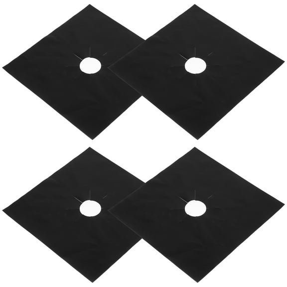 PBPBOX 4Set Cooktop Protector Black Fiberglass Stove Mats for Gas Stoves Stain Resistant Cookers Daily Use