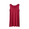 thumbnail image 5 of Pretxorve Women Nightgown Solid Lyocell Crew Neck Sleeveless Tank Loose Light Casual Sleep Dress, 5 of 5