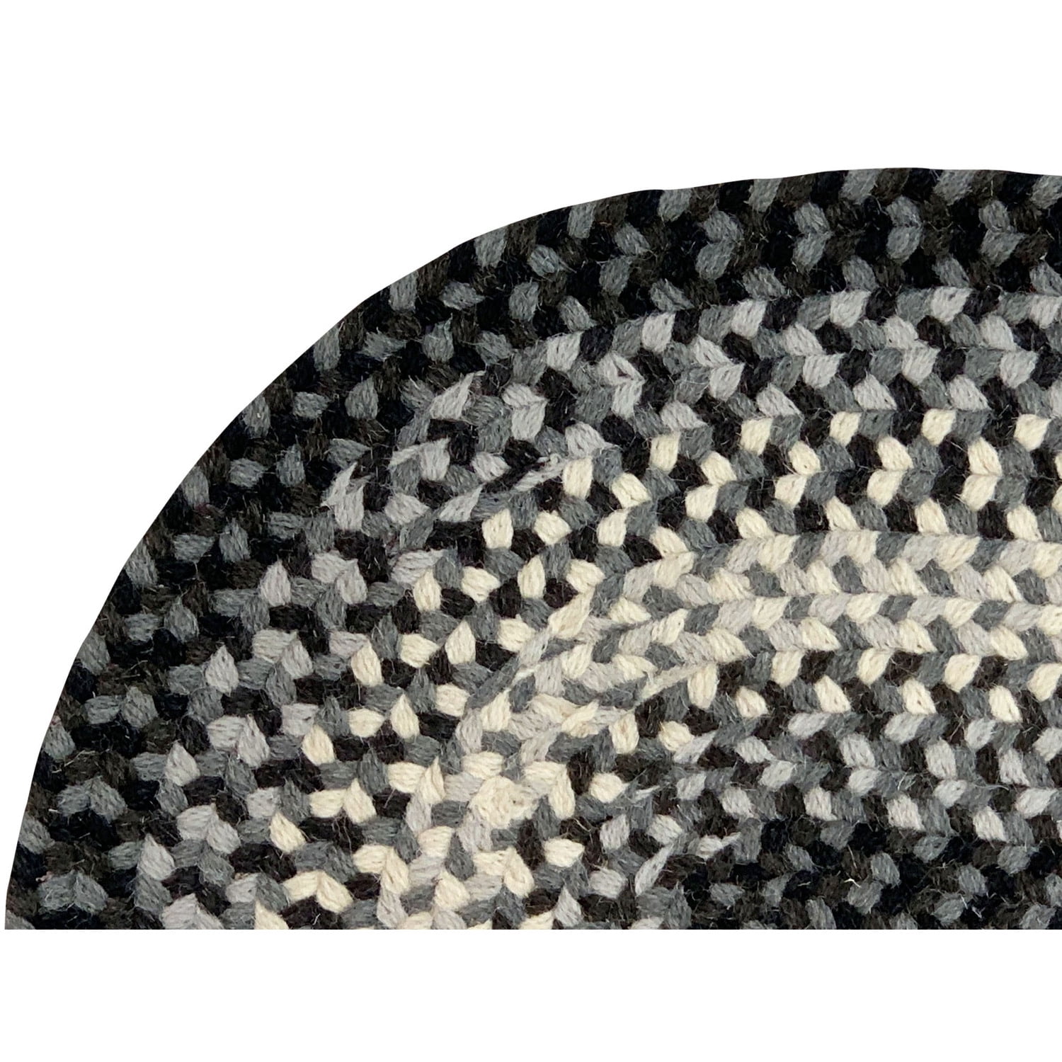 Better Trends Oval Braided Rug 20"x 30" 100% Wool Mat for Indoor Use, Area Rug for Bedroom Woodbridge Collection - (Gray)