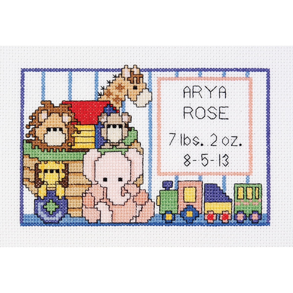Noah's Ark Birth Sampler Mini Counted Cross Stitch Kit, 6" x 4"