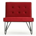 thumbnail image 2 of Red Velvety Soft Upholstered Polyester Accent Chair Black Metal Legs, 2 of 5
