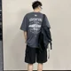 thumbnail image 4 of Conjuntos deportivos con estampado de camiseta para correr, chándal con pantalones cortos gráficos, ropa para hombre, camiseta marrón, tendencia 2024, estilo coreano, 4 of 5