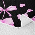 thumbnail image 5 of Erosebridal Pink Ribbon Bow Knot Quilt King for Girls,Teens Cute Love Heart King Coverlet Set, 5 of 7