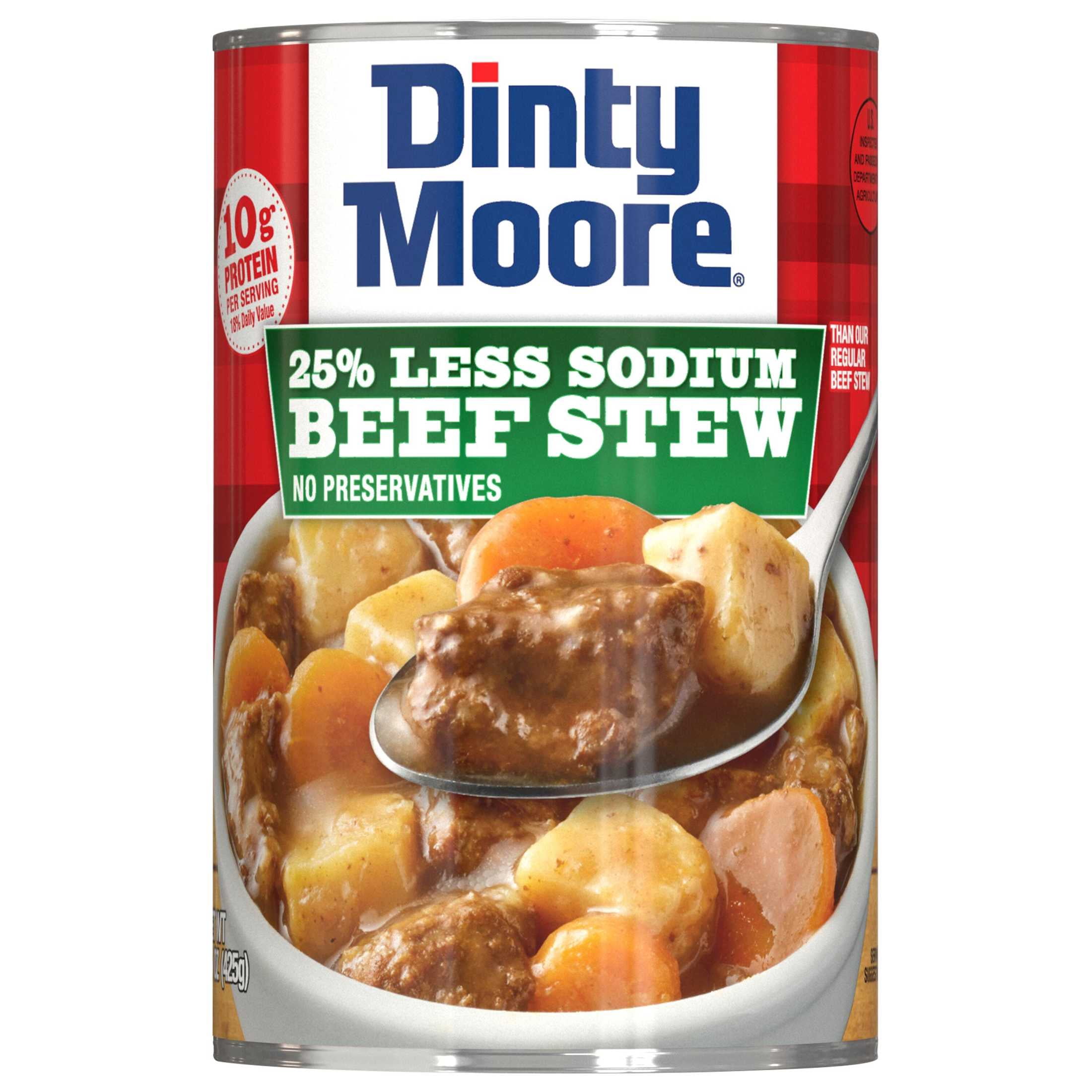 (6 pack) DINTY MOORE Beef Stew 25% Less Sodium, 15 oz Steel Can