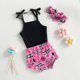 thumbnail image 1 of Conjunto De Ropa De 3 Piezas Baby Girl Knitting Jumpsuits Shorts Diadema para ropa de niño (Black 12-18M) Kuymtek para Niña Negro T M, 1 of 7