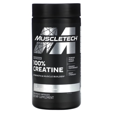 MuscleTech Platinum 100% Creatine, 100 Veggie Capsules